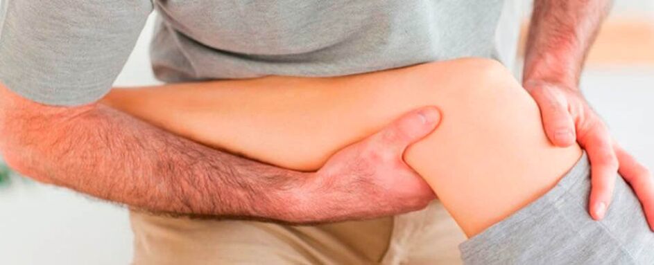 examination of the knee joint for pain